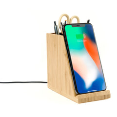 Threadfellows Accessories One Size / Bamboo Auden Bamboo Wireless Charging Pencil Cup