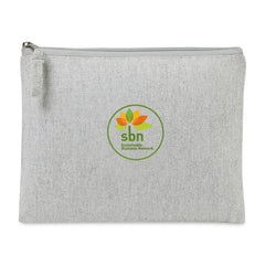 Threadfellows Bags One Size / Light Grey Recycled Cotton Zippered Pouch