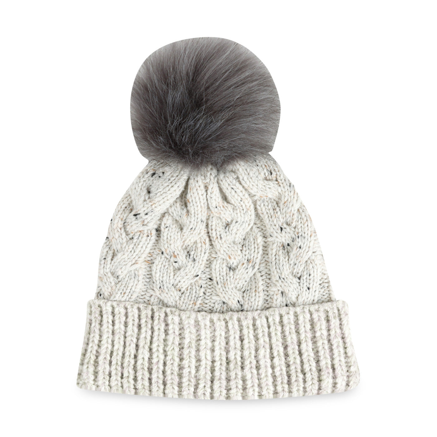 Ahead Headwear Adjustable / Oatmeal Ahead - Speckle Pom Knit Hat