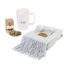 Threadfellows Accessories One Size / Marshmallow All Wrapped Up Gift Set - Soft Grey Herringbone