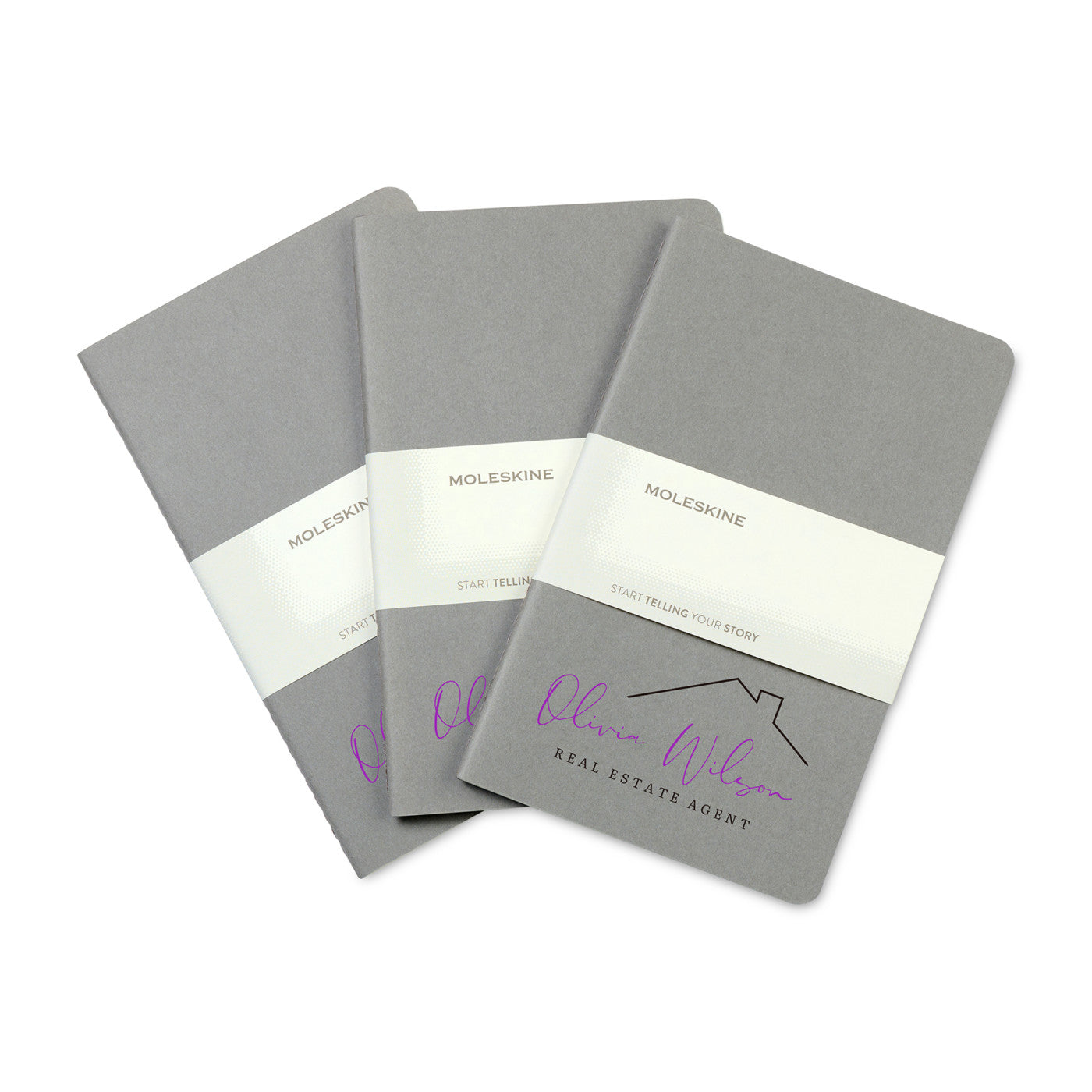 Moleskine Journals & Notebooks One Size / Pebble Grey Moleskine - Cahier Ruled Large Notebook 3-Pack