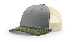 Richardson Headwear Adjustable / Heather Grey/Birch/Army Olive Richardson - Five-Panel Trucker Cap