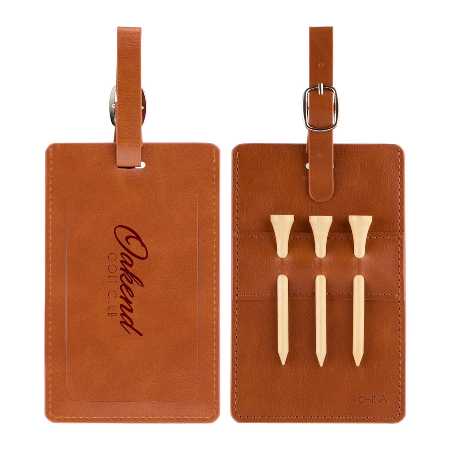 Threadfellows Curated Collection Golf Accessories One Size / Brown Golf Bag Tag and Tee Set