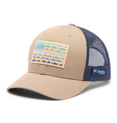 Columbia Headwear One Size / Truffle/Collegiate Navy Columbia - PHG Fish Flag Mesh Snapback