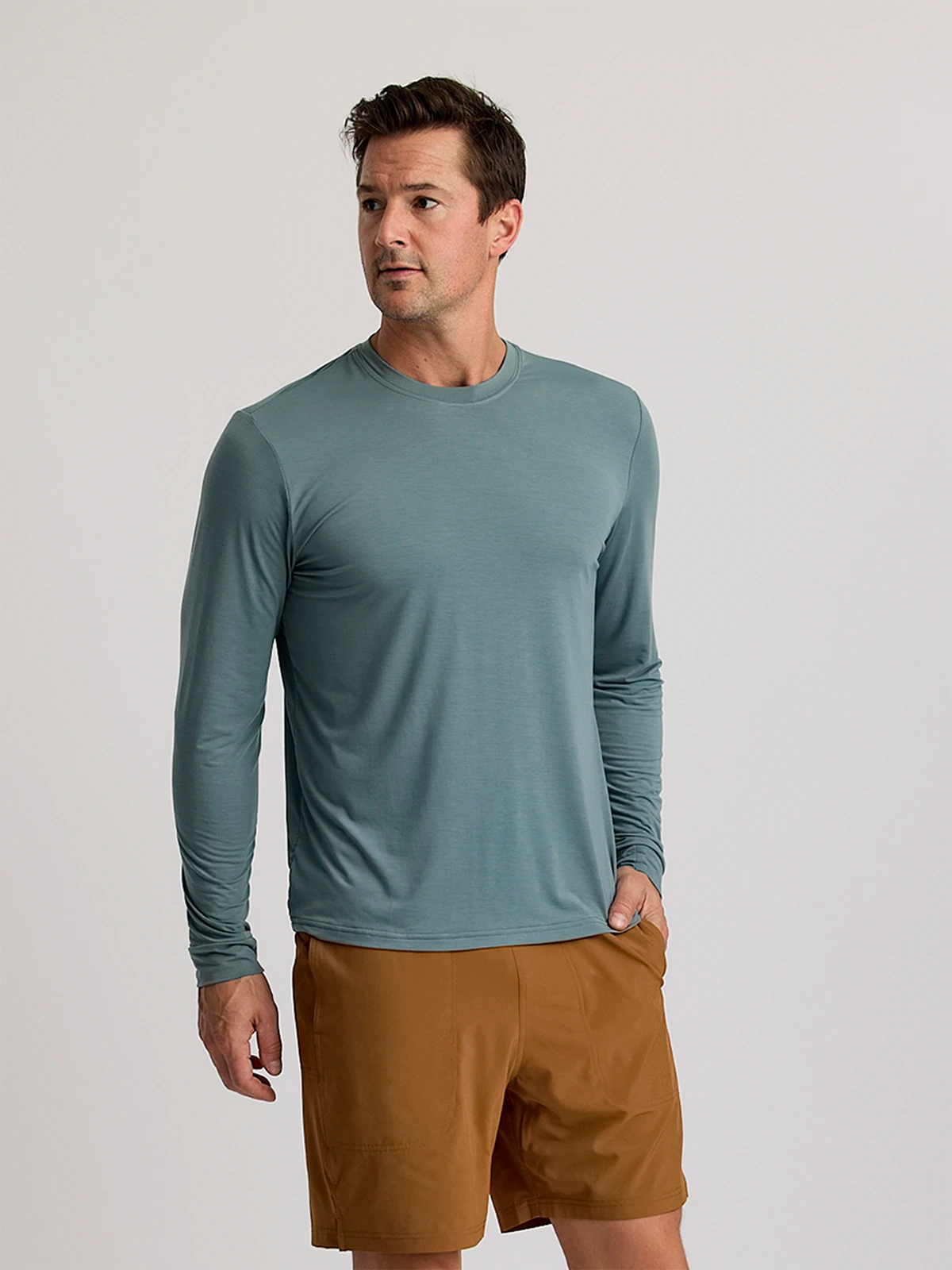 Free Fly T-shirts S / Stormy Sea Free Fly - Men's Elevate Lightweight Long Sleeve