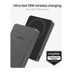 mophie Electronics One Size / Grey mophie - Slim 10,000 mAh Qi2 Wireless Power Bank