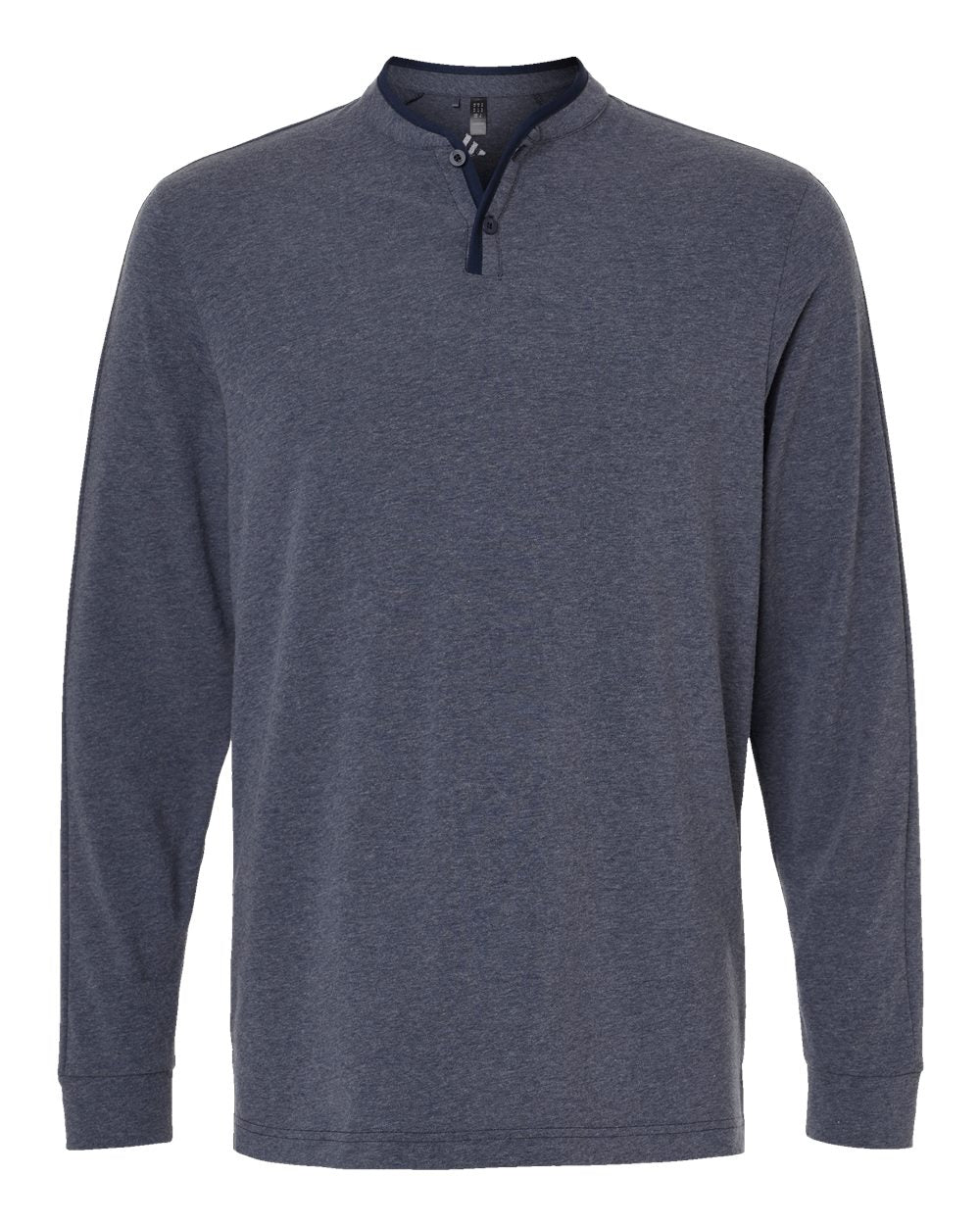 adidas T-shirts S / Collegiate Navy Melange adidas - Men's Henley Long-Sleeve Tee