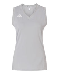 adidas T-Shirts XS / Team Light Grey adidas - Women's Quickset V-Neck Sleeveless Jersey