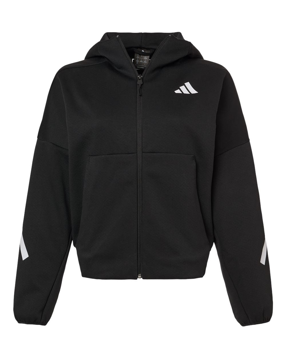 adidas Sweatshirts XS / Black/White adidas - Women's Z.N.E Full-Zip Hooded Sweatshirt