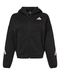 adidas Sweatshirts XS / Black/White adidas - Women's Z.N.E Full-Zip Hooded Sweatshirt