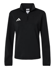 adidas Layering XS / Black/White adidas - Women's 3-Stripes Quarter-Zip Pullover