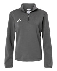 adidas Layering XS / Team Grey Four/White adidas - Women's 3-Stripes Quarter-Zip Pullover
