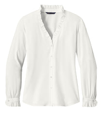 Brooks Brothers Woven Shirts Brooks Brothers - Women's Long Sleeve Ruffle Collar Blouse
