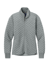 Brooks Brothers Sweaters XS / Light Shadow Grey Heather Brooks Brothers - Women's Diamond Quilt Full-Zip