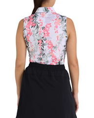 Bad Birdie Polos Bad Birdie - Women's Lei'd Brilliant White Sleeveless Polo