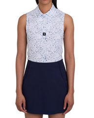 Bad Birdie Polos XS / Navy Bad Birdie - Women's Paint Splatter 3 Sleeveless Polo