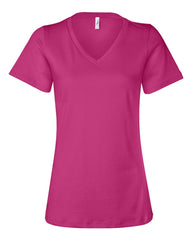 Bella + Canvas T-Shirts S / Berry Bella + Canvas - Women's Relaxed Jersey V-Neck Tee