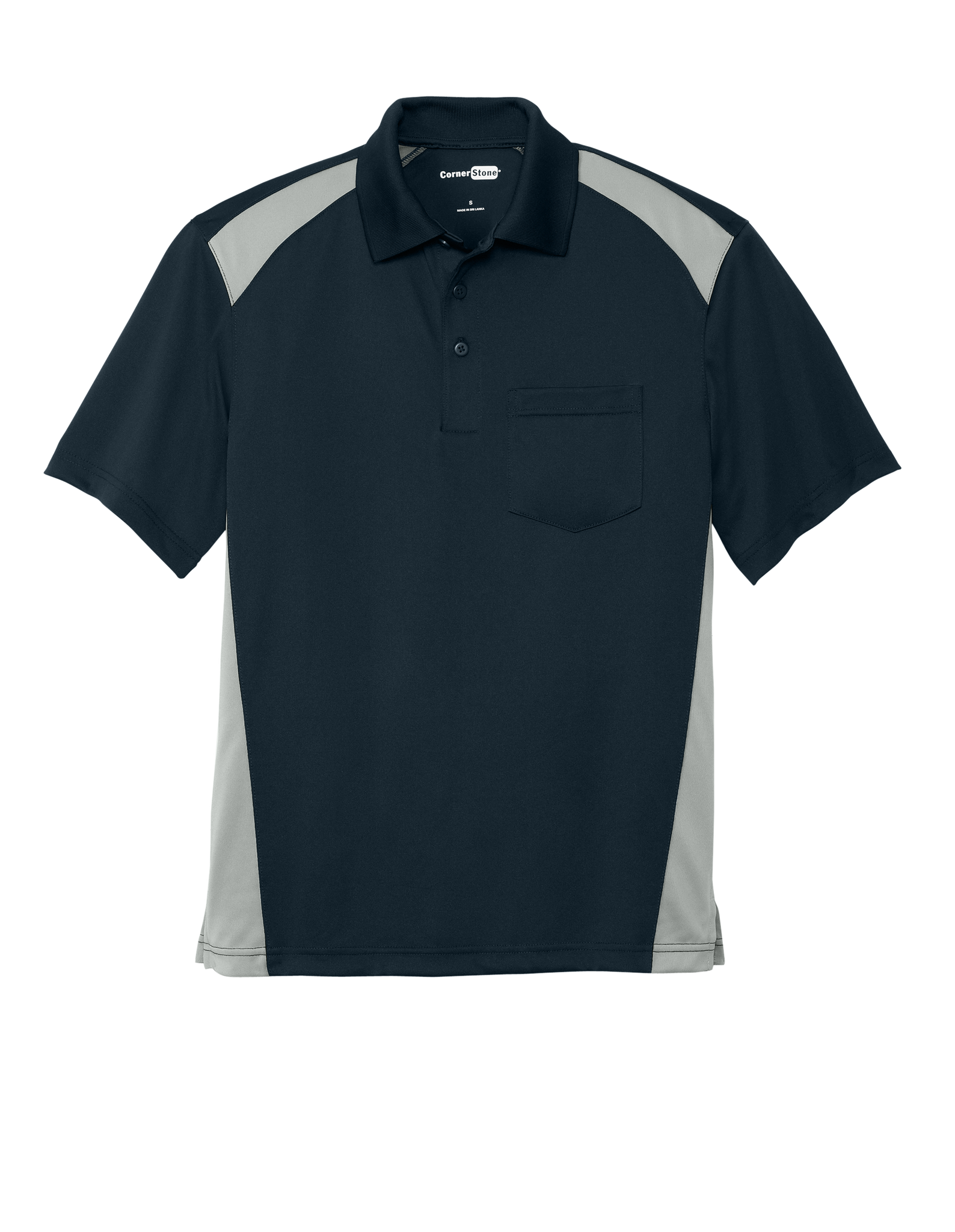 CornerStone Workwear Only XS / Dark Navy/Light Grey CornerStone - Men's Select Snag-Proof Two Way Colorblock Pocket Polo
