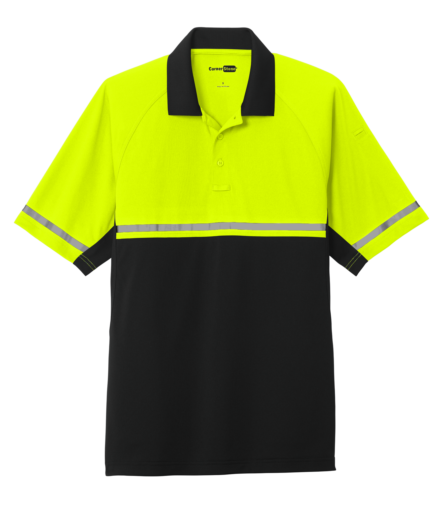 CornerStone Workwear Only Safety Yellow/Black / XS CornerStone - Men's Select Lightweight Snag-Proof Enhanced Visibility Polo