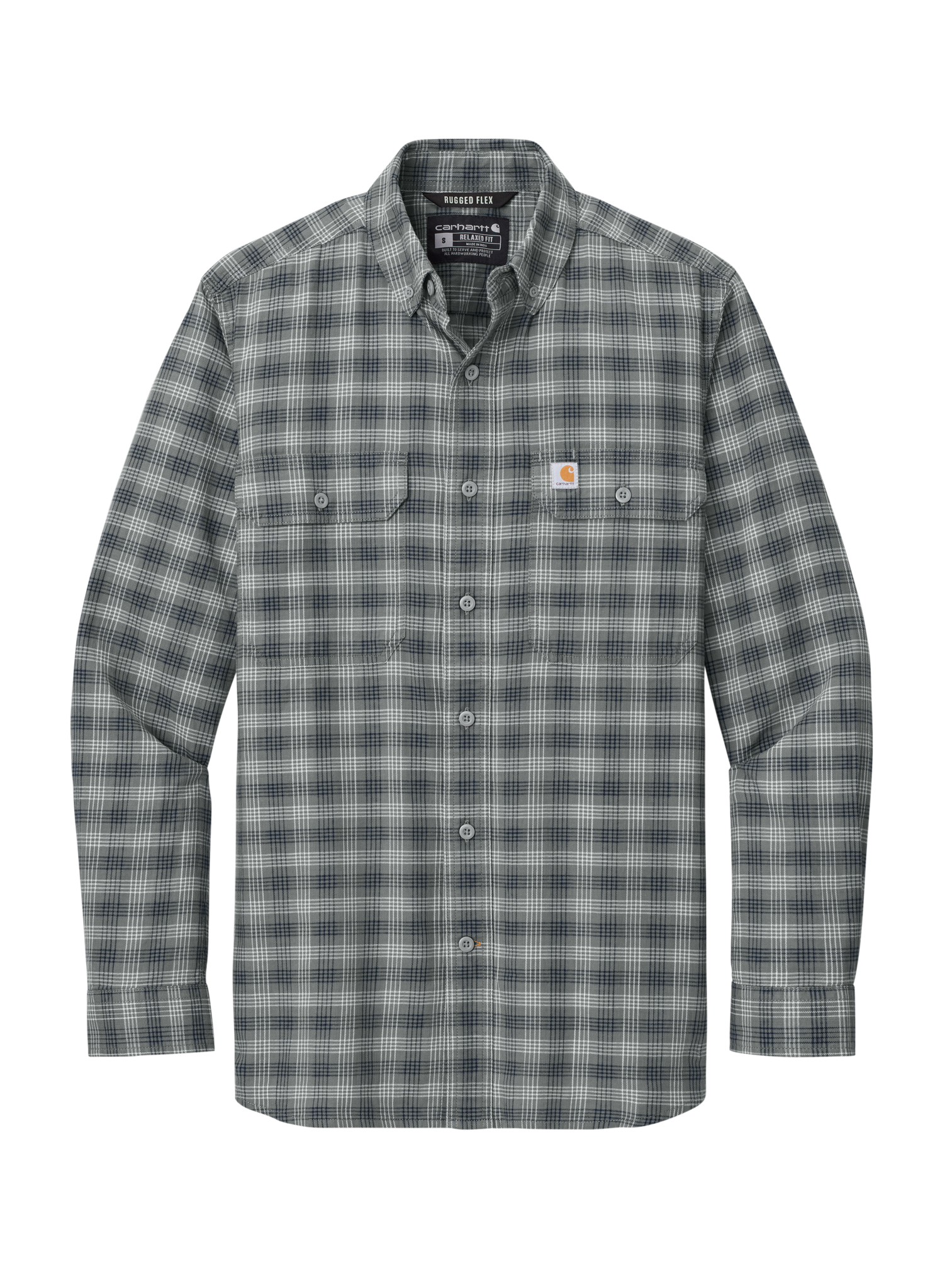 Carhartt Woven Shirts S / Plaid Steel Navy Carhartt - Men's Rugged Flex® Plaid Long Sleeve Shirt