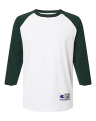 Champion T-Shirts S / White/Dark Green Champion - Raglan Baseball T-Shirt