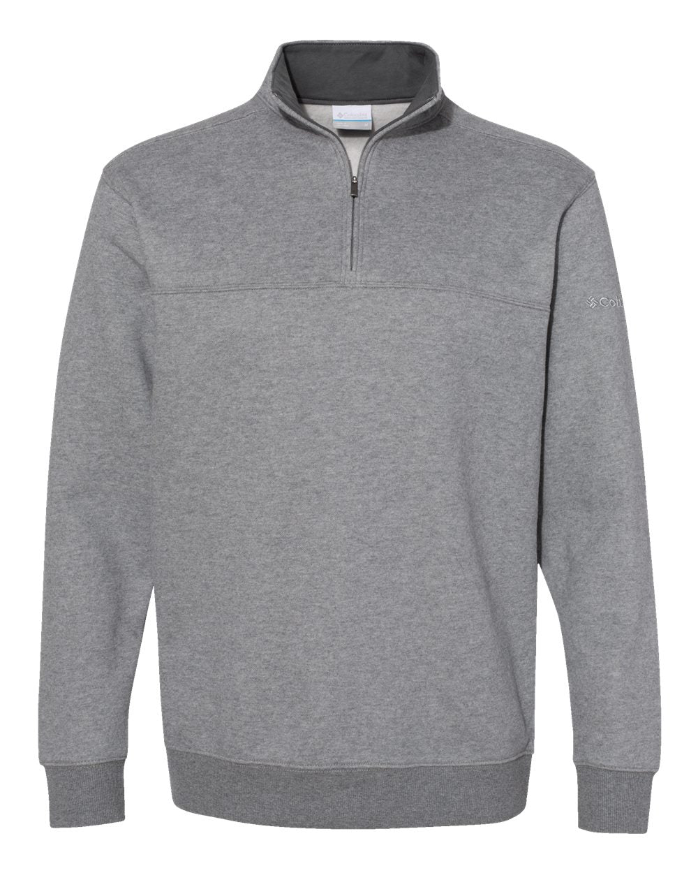 Columbia Layering S / Charcoal Heather Columbia - Men's Hart Mountain™ Half-Zip Sweatshirt (Sleeve Logo)
