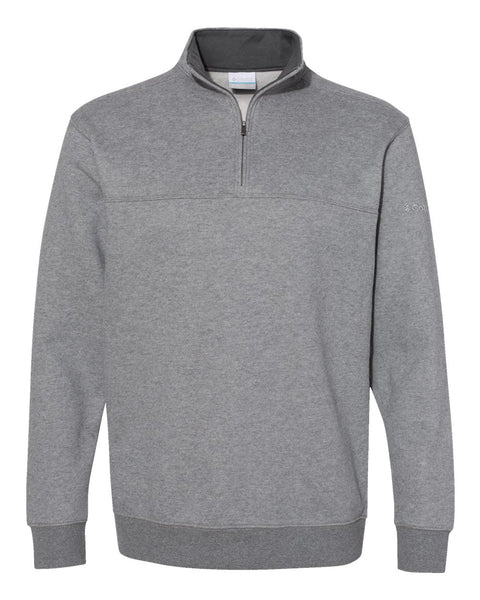 Columbia Layering S / Charcoal Heather Columbia - Men's Hart Mountain™ Half-Zip Sweatshirt (Sleeve Logo)