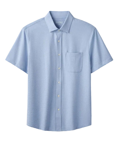 Rhone Woven Shirts S / Light Blue Rhone - Men's Commuter Seersucker Short Sleeve Shirt