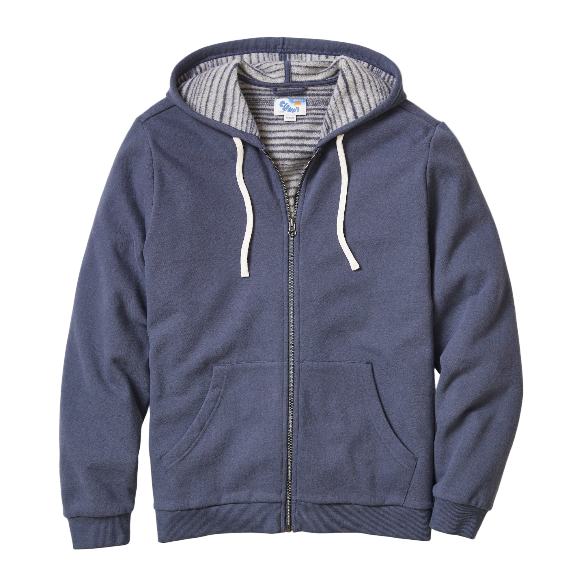 Marine Layer Sweatshirts S / Navy Marine Layer - Men's Stripe Cloud 9 Full-Zip Hoodie
