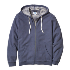 Marine Layer Sweatshirts S / Navy Marine Layer - Men's Stripe Cloud 9 Full-Zip Hoodie