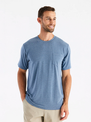 Free Fly T-shirts S / Heather Deepwater Free Fly - Men's Bamboo Flex Pocket Tee
