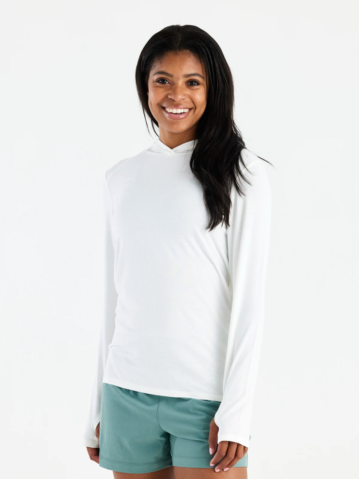 Free Fly T-shirts XS / Bright White Free Fly - Women's Bamboo Shade Hoodie II