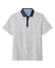 Rhone Polos S / Bright White/True Navy Stripe Rhone - Men's Golf Sport Polo