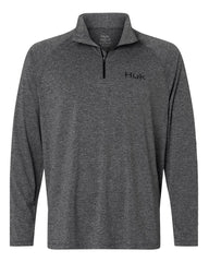 HUK Layering S / Volcanic Ash Heather HUK - Men's Airweight Heather Quarter-Zip Pullover