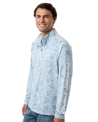 HUK Layering HUK - Men's Airweight KC Printed Quarter-Zip Pullover