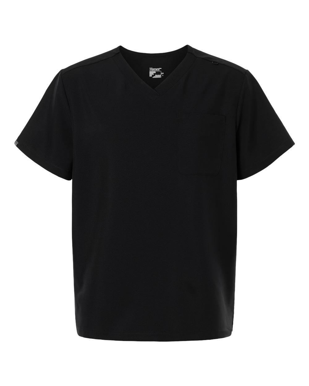 Hanes Scrubs S / Black Hanes - Men's V-Neck 1 Pocket Scrub Top