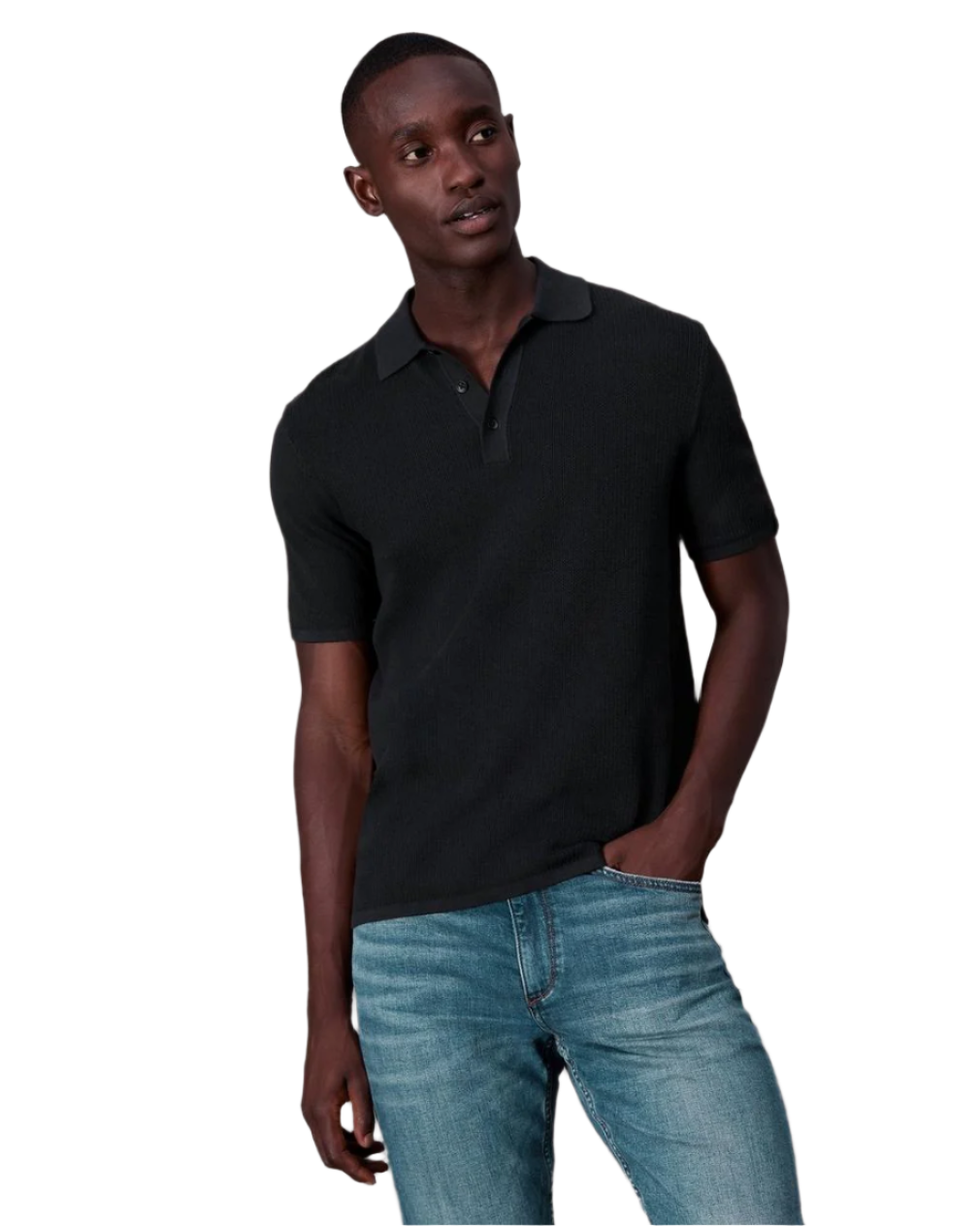 rag & bone Polos XS / Black rag & bone - Men's Harvey Knit Polo