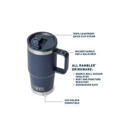 YETI Drinkware YETI - Rambler 20oz Travel Straw Mug