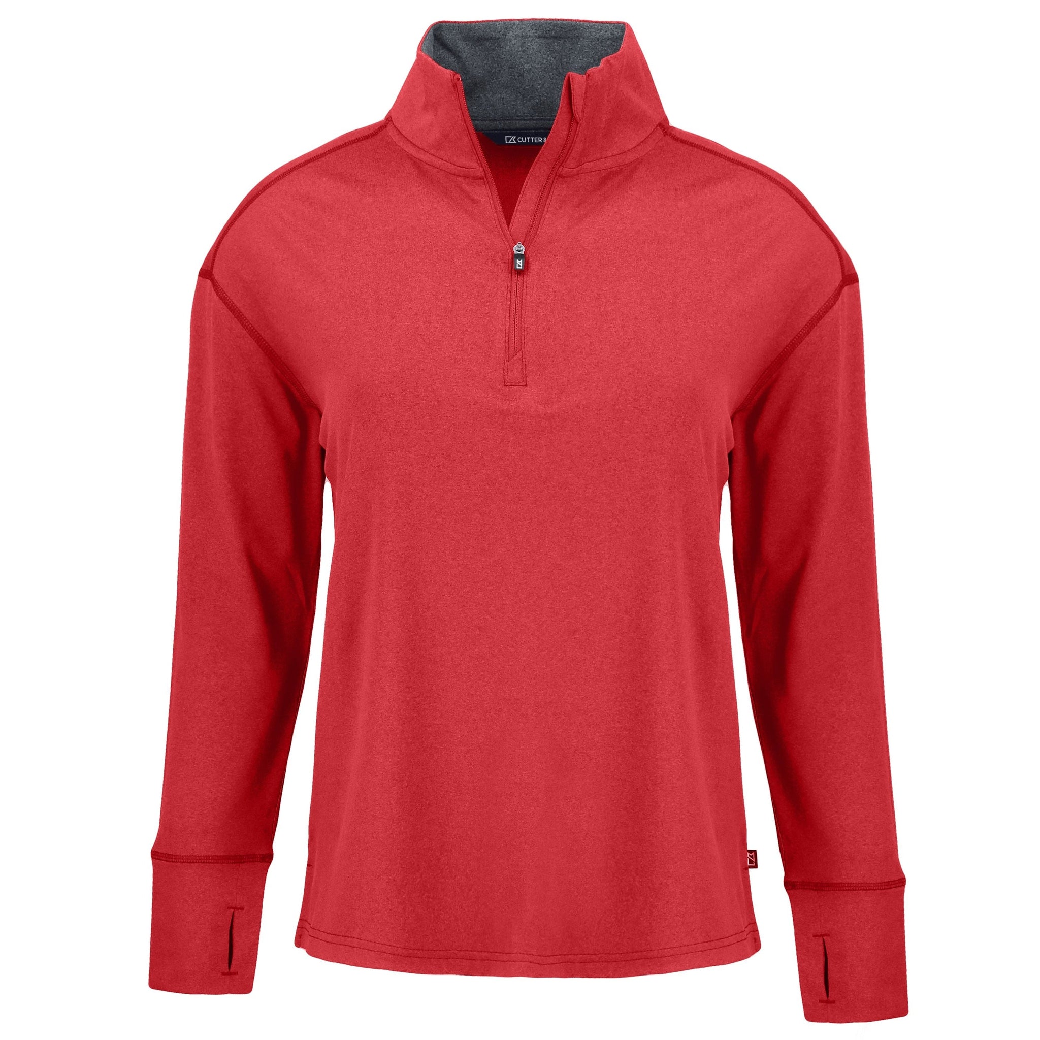 Cutter & Buck Layering XS / Cardinal Red Heather Cutter & Buck - Women's Forge Recycled Stretch 1/4-Zip Pullover