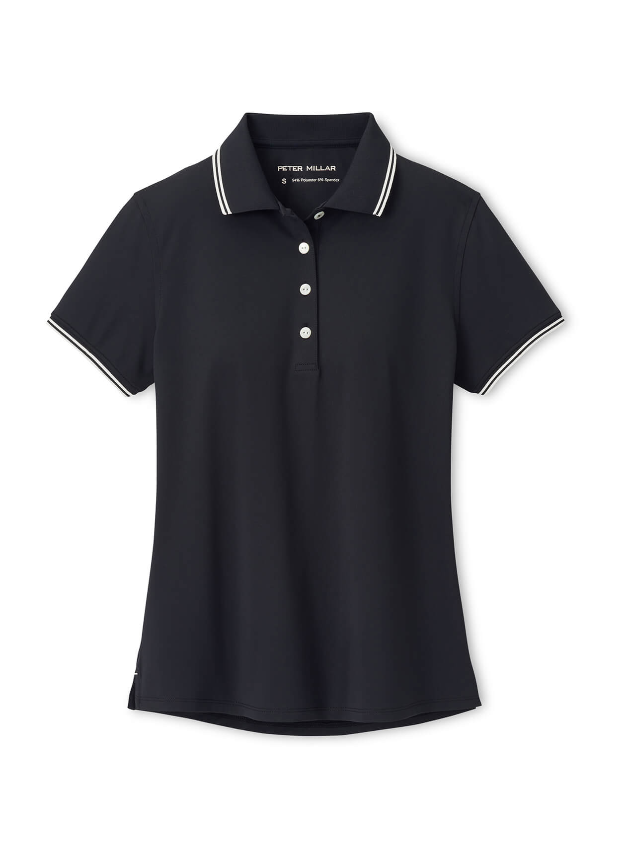 Peter Millar Polos XS / Black/Ivory Peter Millar - Women's Canterbury Tipped Sport Mesh Polo - Black/Ivory