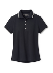 Peter Millar Polos XS / Black/Ivory Peter Millar - Women's Canterbury Tipped Sport Mesh Polo - Black/Ivory