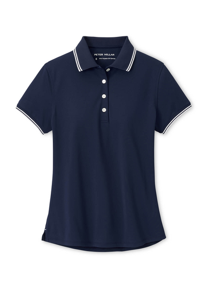 Peter Millar Polos XS / Navy/White Peter Millar - Women's Canterbury Tipped Sport Mesh Polo - Navy/White