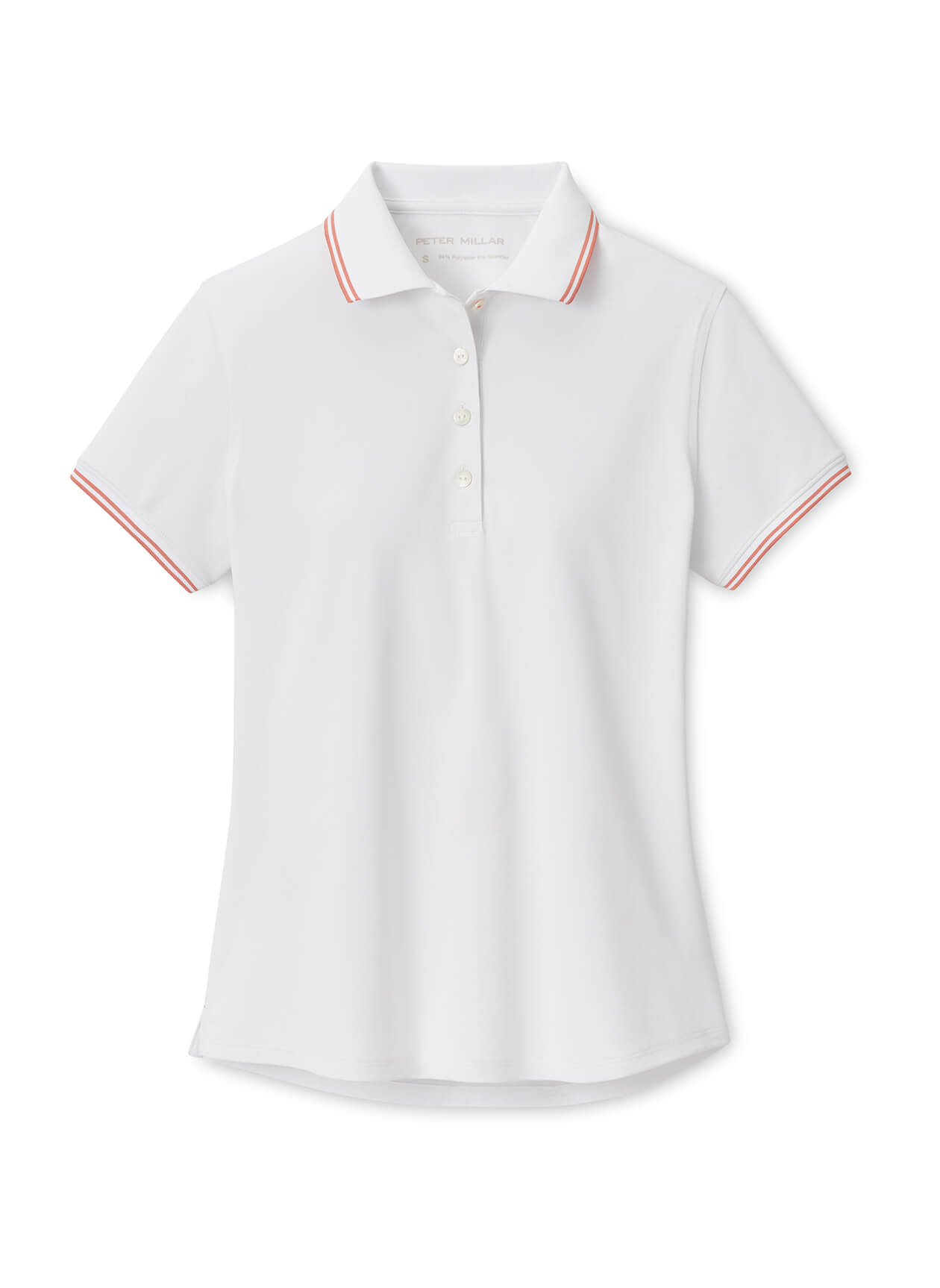 Peter Millar Polos XS / White/Moroccan Spice Peter Millar - Women's Canterbury Tipped Sport Mesh Polo - White/Moroccan Spice