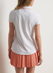 Peter Millar Polos Peter Millar - Women's Canterbury Tipped Sport Mesh Polo - White/Moroccan Spice