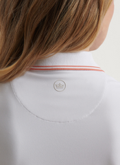 Peter Millar Polos Peter Millar - Women's Canterbury Tipped Sport Mesh Polo - White/Moroccan Spice