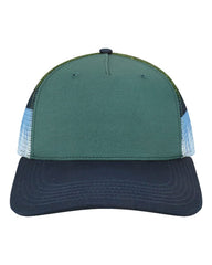 LOCALE Headwear Adjustable / Deep Teal/Lake Moonrise/Navy LOCALE - Plain Front Five-Panel Trucker Cap