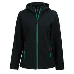 Clique by Cutter & Buck Outerwear XS / Black/Bottle Green Clique by Cutter & Buck - Women's Tempo Recycled Softshell Hooded Jacket