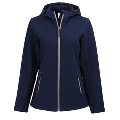 Clique by Cutter & Buck Outerwear XS / Dark Navy/Pure Slate Clique by Cutter & Buck - Women's Tempo Recycled Softshell Hooded Jacket