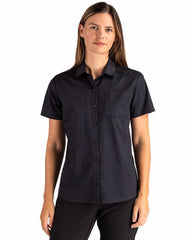 Clique by Cutter & Buck Woven Shirts Clique by Cutter & Buck - Women's Hustle Recycled Short Sleeve Button Down