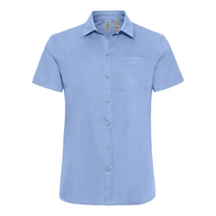 Clique by Cutter & Buck Woven Shirts XS / Light Blue Clique by Cutter & Buck - Women's Hustle Recycled Short Sleeve Button Down